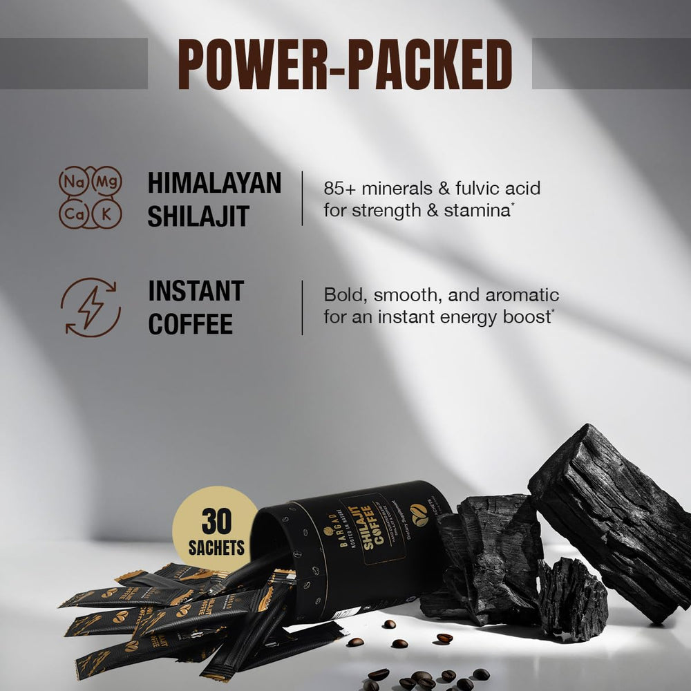 Bargad Shilajit powder scoop shows precise 2000mg per serving for consistency.