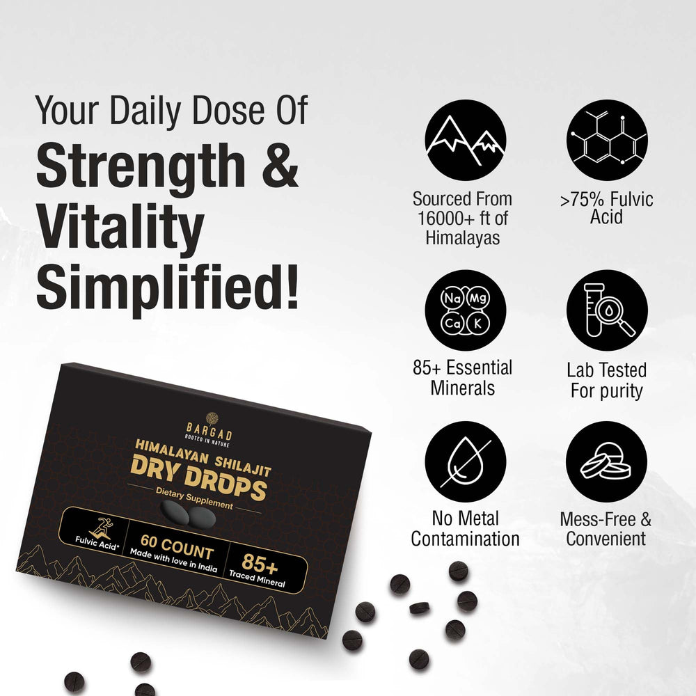Bargad Shilajit Dry Drops packaging ready for travel