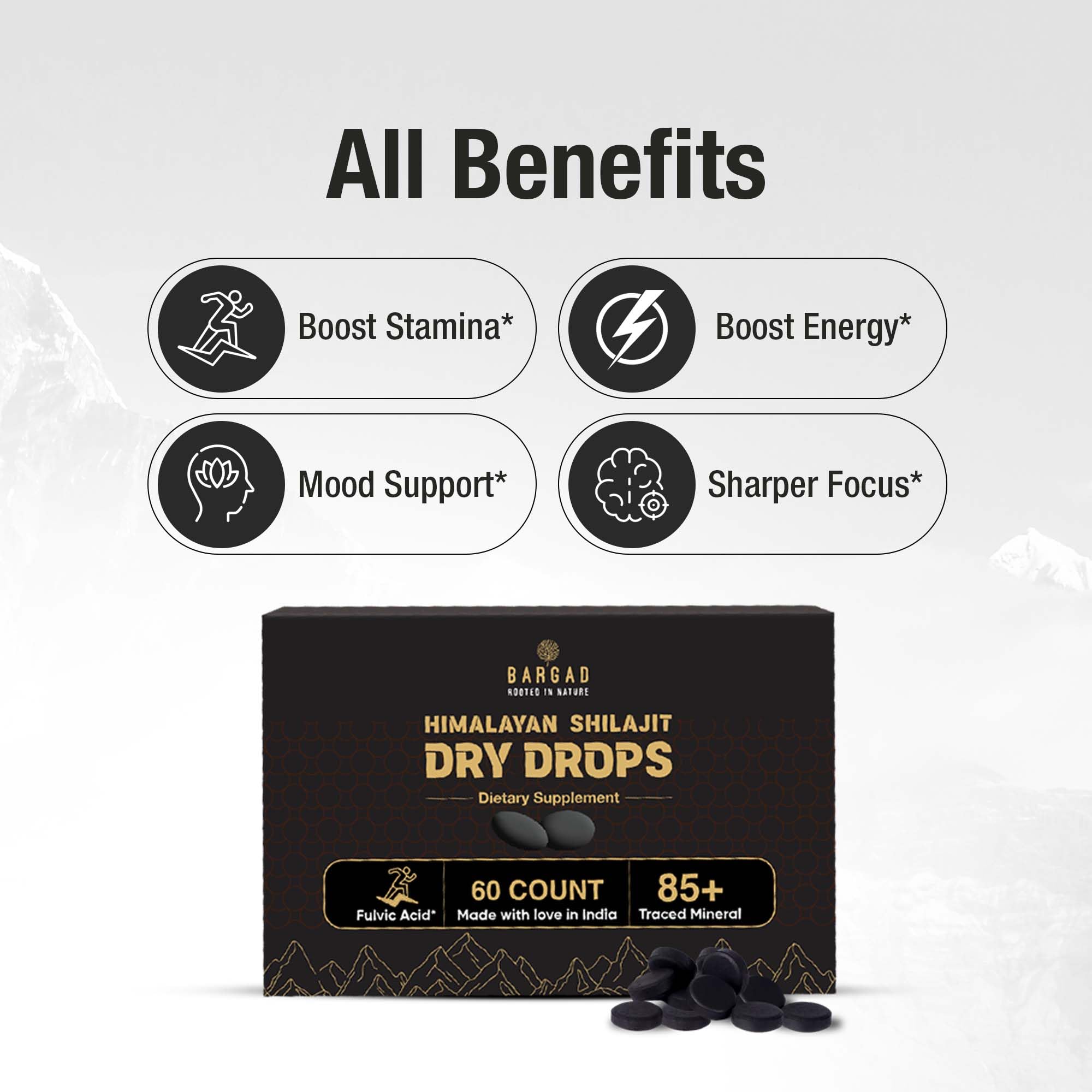 Bargad Shilajit Dry Drops travel-case ready for daily energy on the go