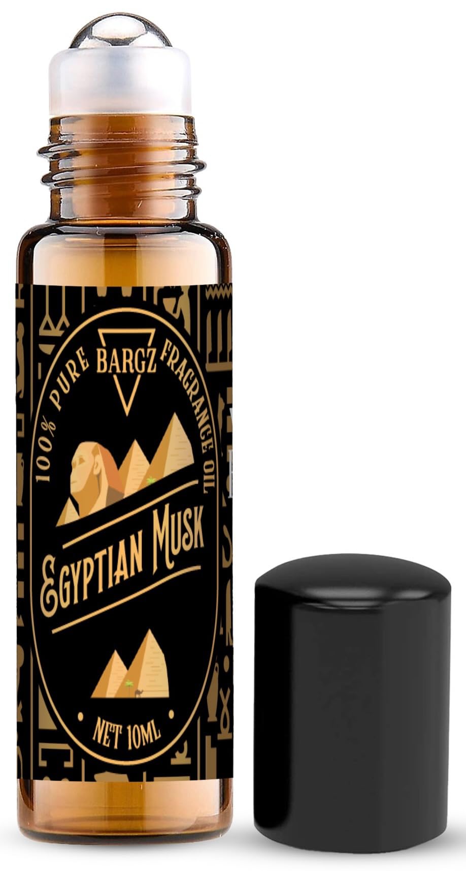 Bargz Egyptian Musk Oil bottle, compact 0.33oz for on-the-go fragrance.