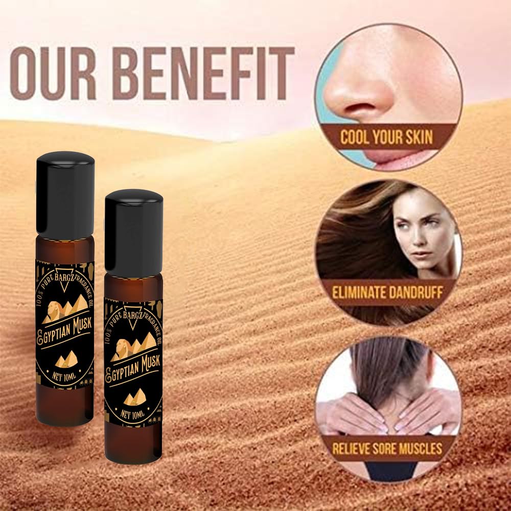 Bargz Egyptian Musk Oil roll-on applicator for easy scent application.