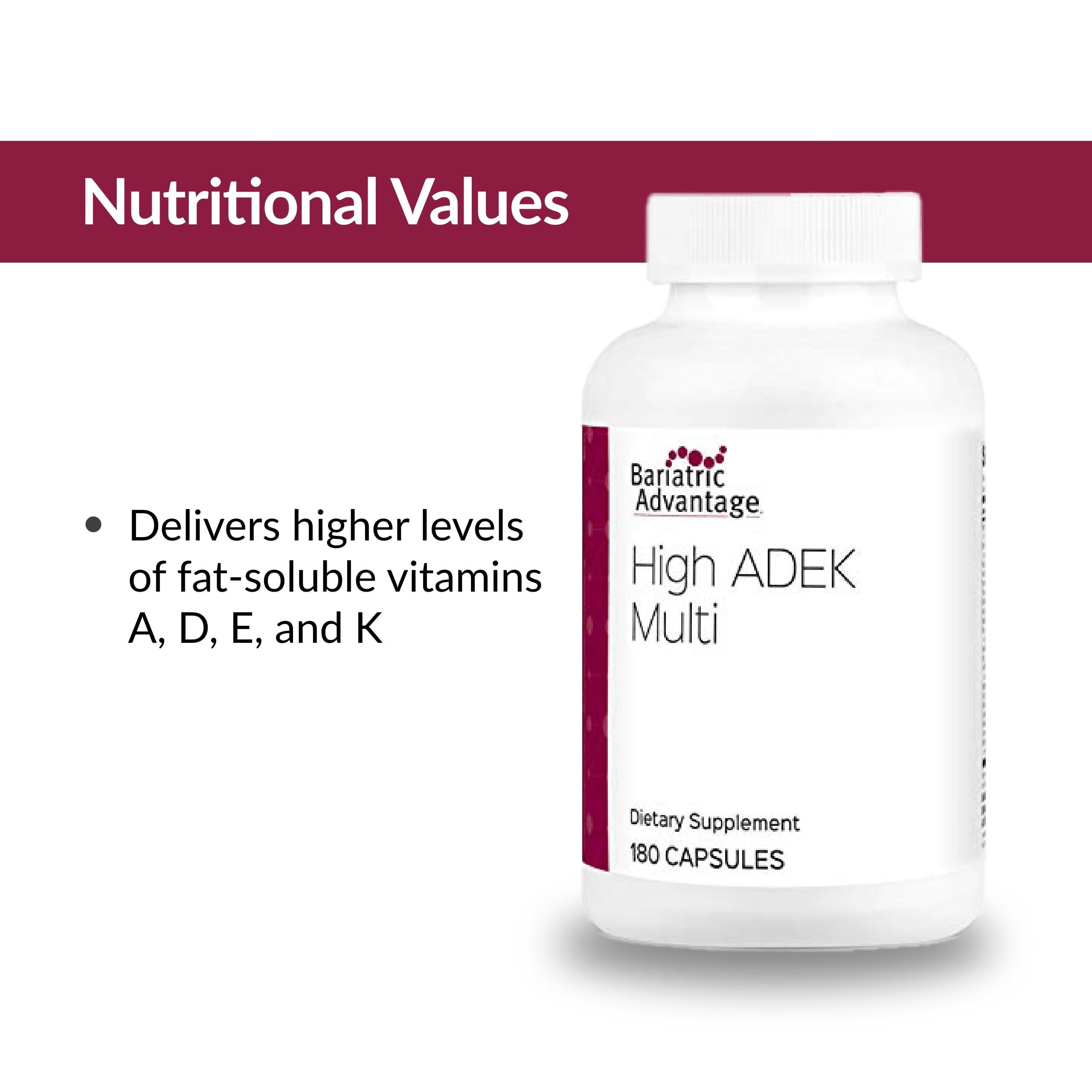 Bariatric Advantage ADEK vitamins on kitchen counter for daily routine