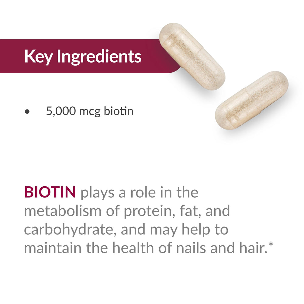 Bariatric Advantage Biotin capsules beside a meal, illustrating take-with-food guidance.
