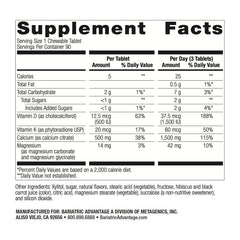 Bottle of Bariatric Advantage calcium citrate chewables with wild cherry flavor