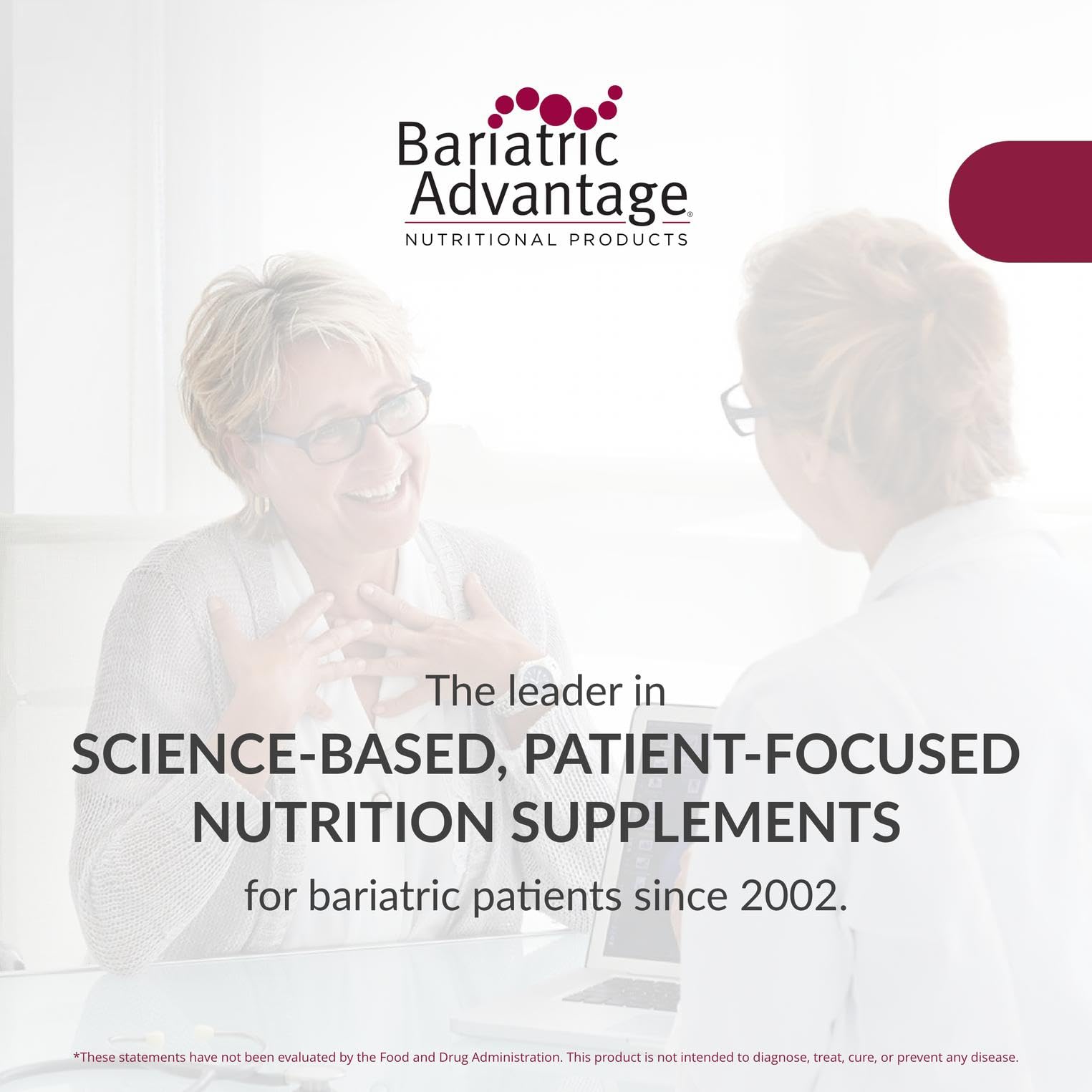Bariatric Advantage chewable bottle splash with cinnamon flavor and Vitamin D supporting absorption