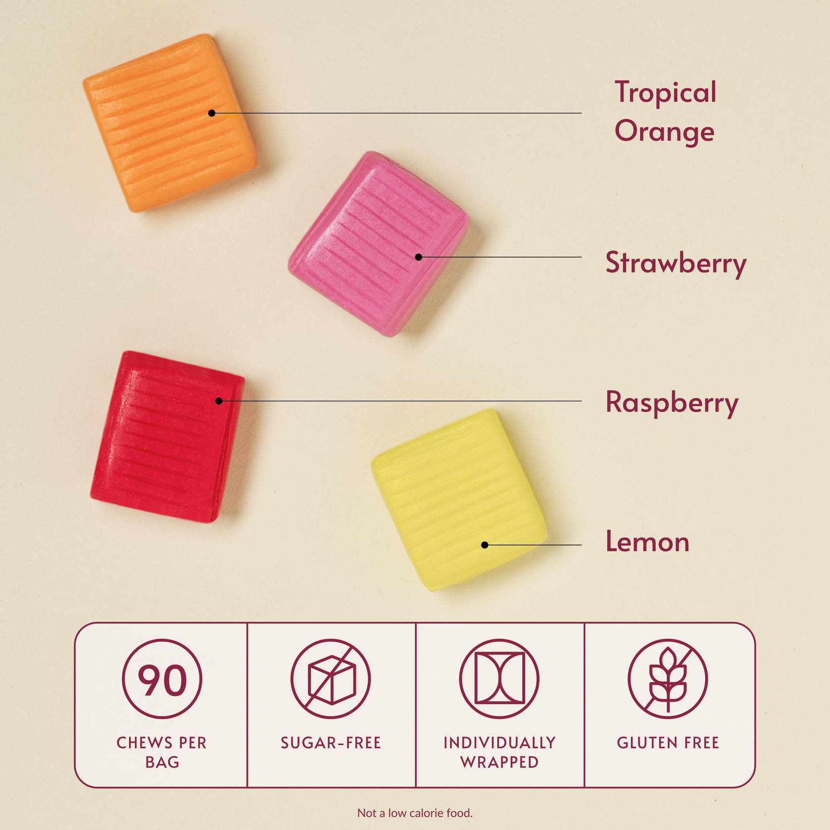 Bariatric Advantage Chewy Bites assorted fruit flavors inviting and easy to chew.
