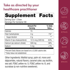 Bariatric Advantage label featuring 500 IU vitamin D3 per serving