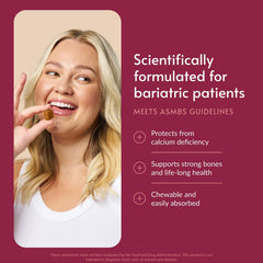 Bariatric Advantage chews packaging highlights convenient, sugar-free calcium supplementation