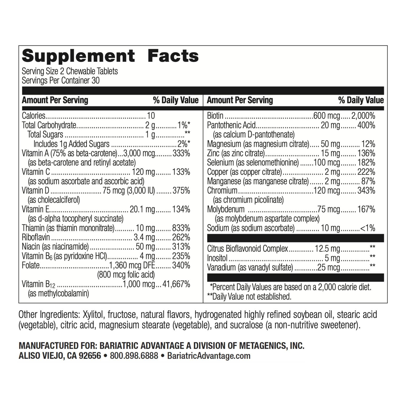 Bariatric Advantage Berry chewable tablet close-up highlighting flavor and texture