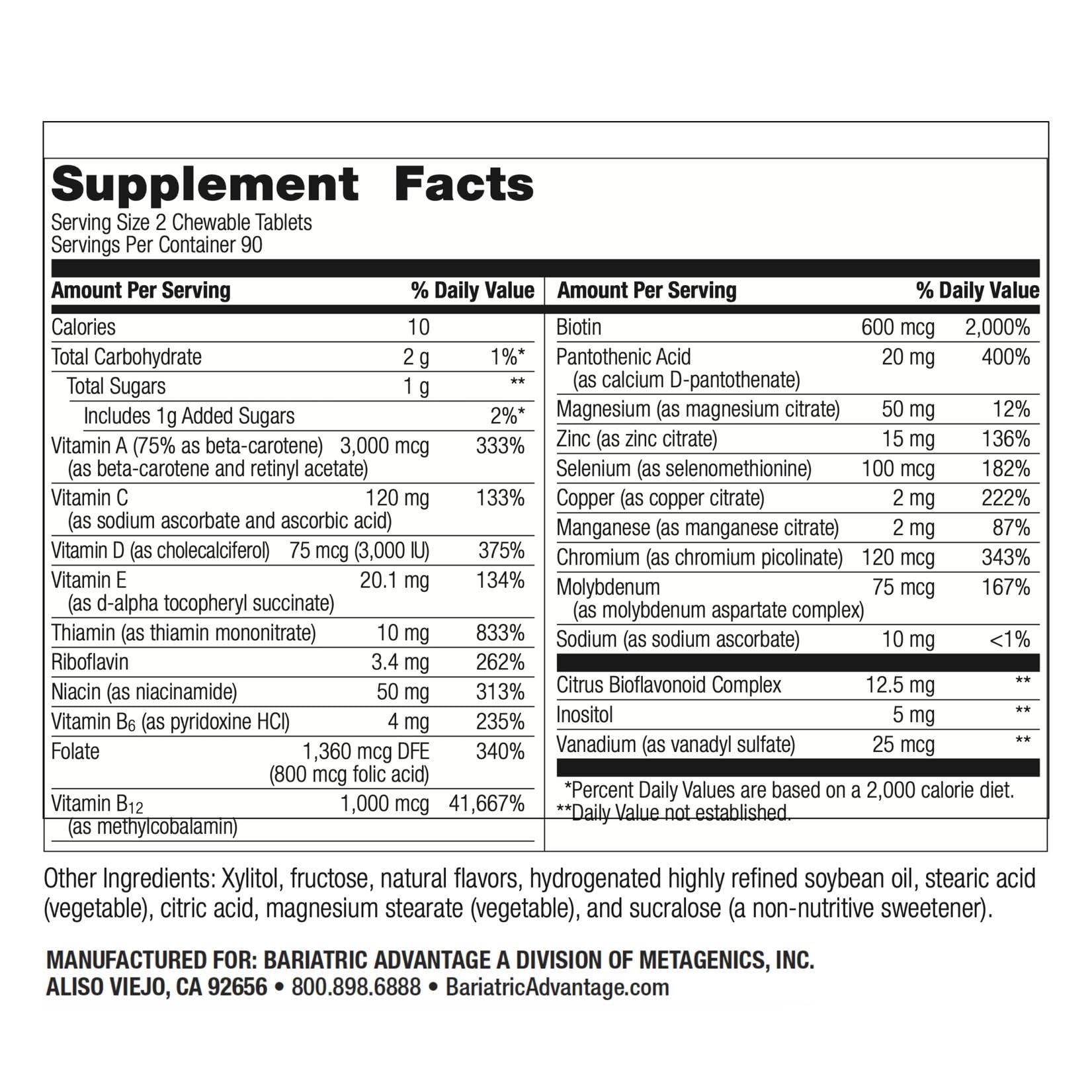 Close-up of Bariatric Advantage berry chewables for daily nutrient intake