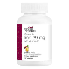 Bariatric Advantage chewable iron 29 mg bottle—easy, gentle iron for post-bariatric nutrition.