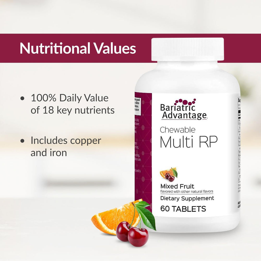 Bottle side view with gluten-free emblem for Bariatric Advantage product