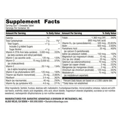 Bariatric Advantage Ultra Solo without Iron pack shot, gluten-free daily multivitamin.