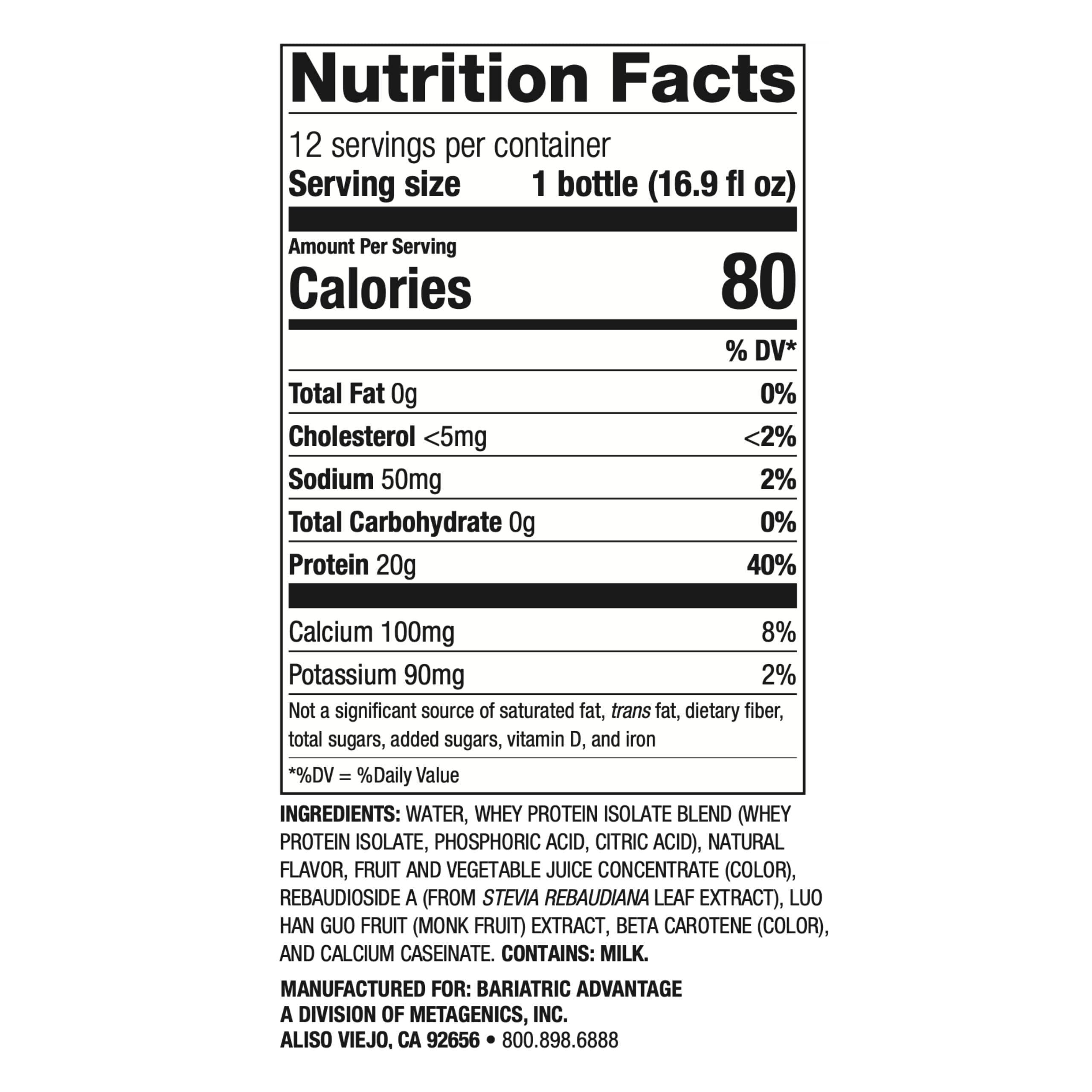 Pouring Clearly Protein into a glass highlights a zero fat and zero carb profile.