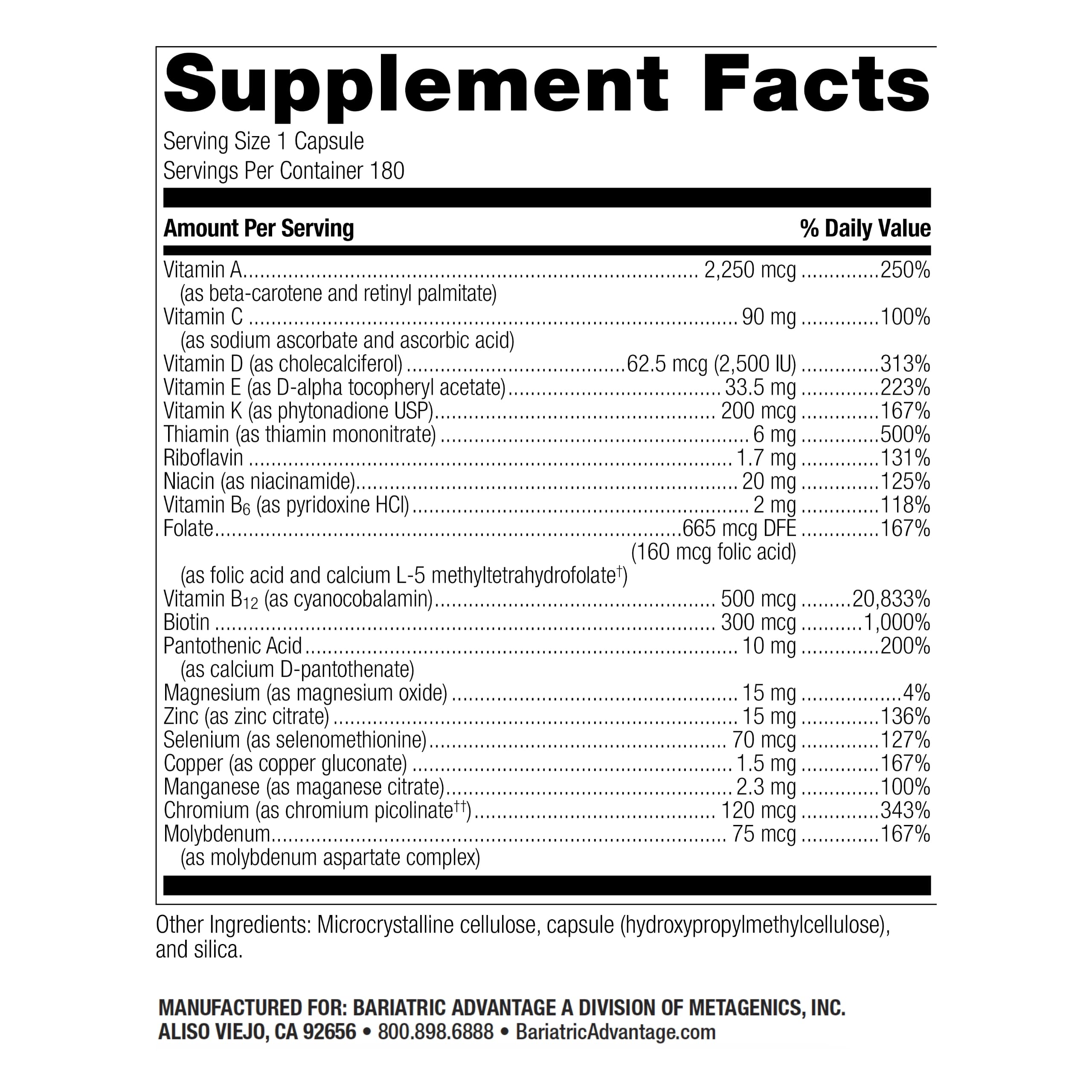Bariatric Advantage High ADEK capsules close-up highlighting essential vitamins