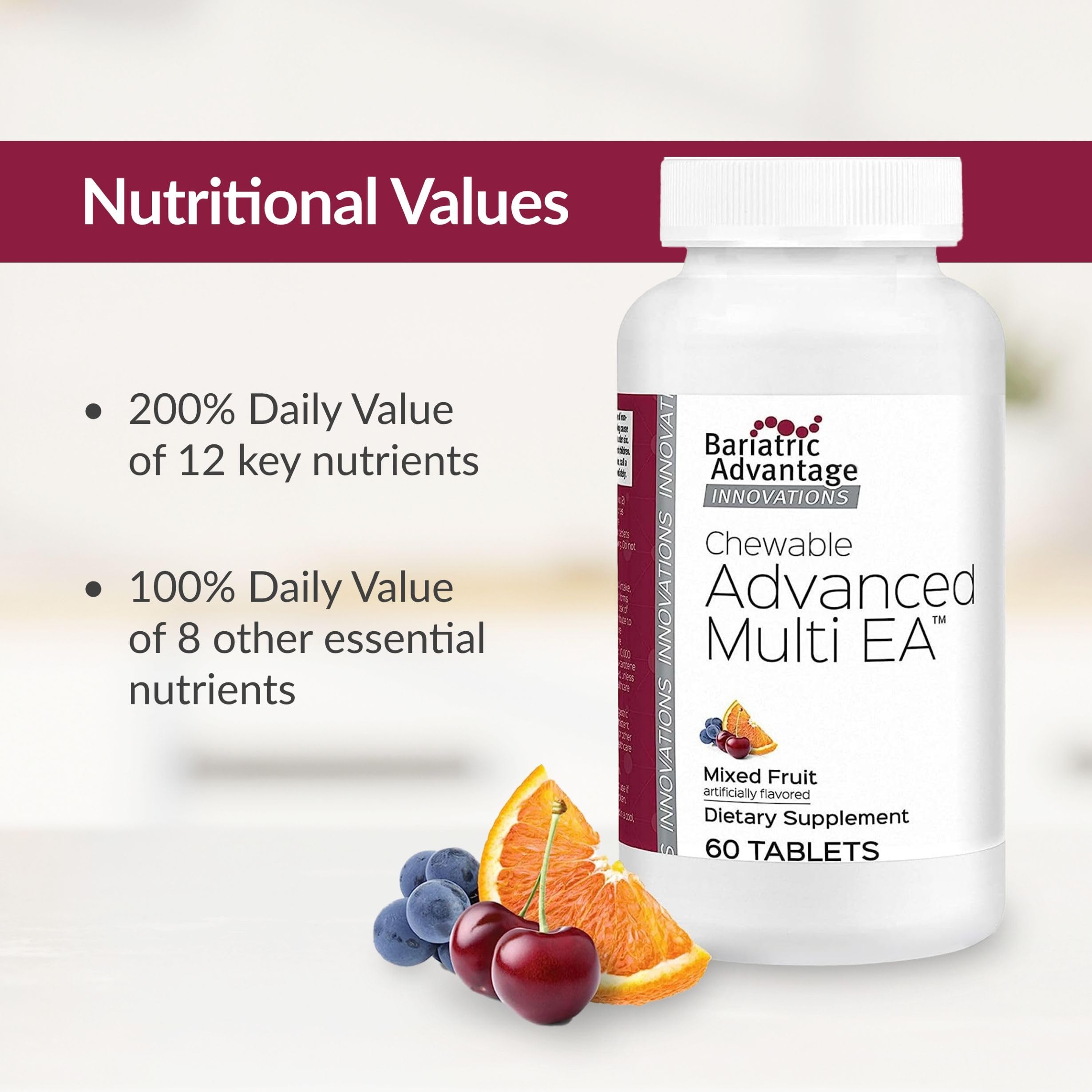 Bariatric Advantage iron and folic acid inclusion for essential nutrient support.