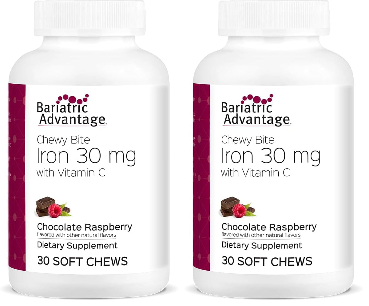 Bariatric Advantage Iron Chewy Bite front view highlighting sugar-free formula for bariatric support.