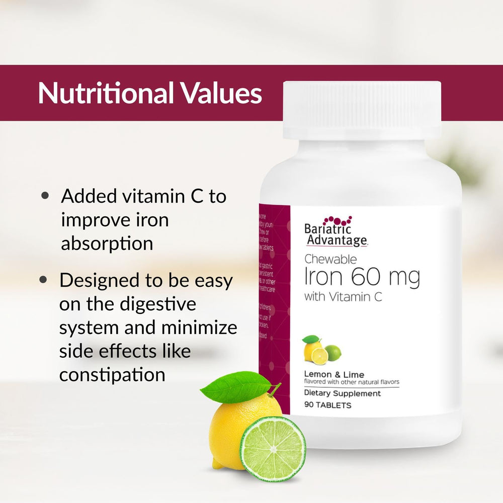 Bariatric Advantage lemon lime chews on kitchen counter.