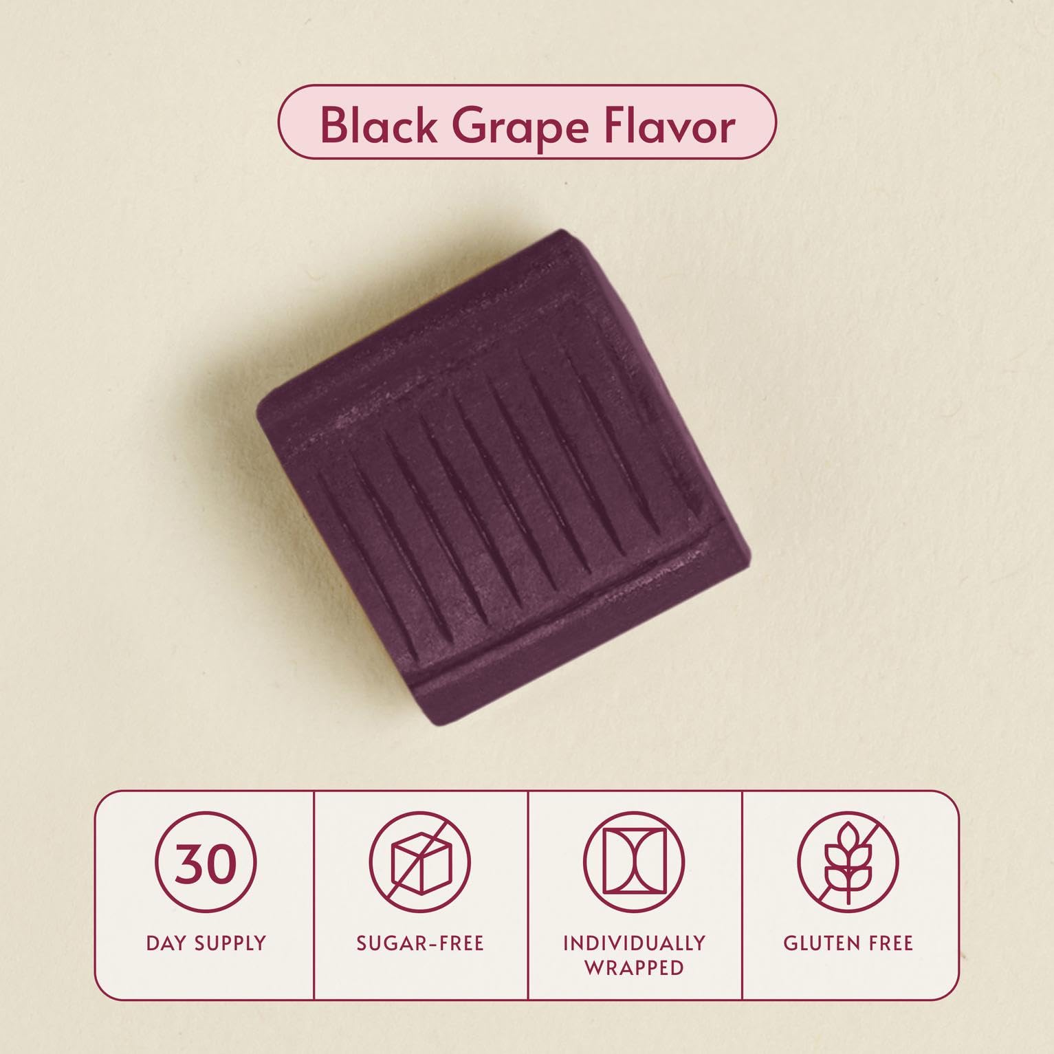 Black grape flavor close-up of Bariatric Advantage Multi Chewy Bite for tasty nutrition