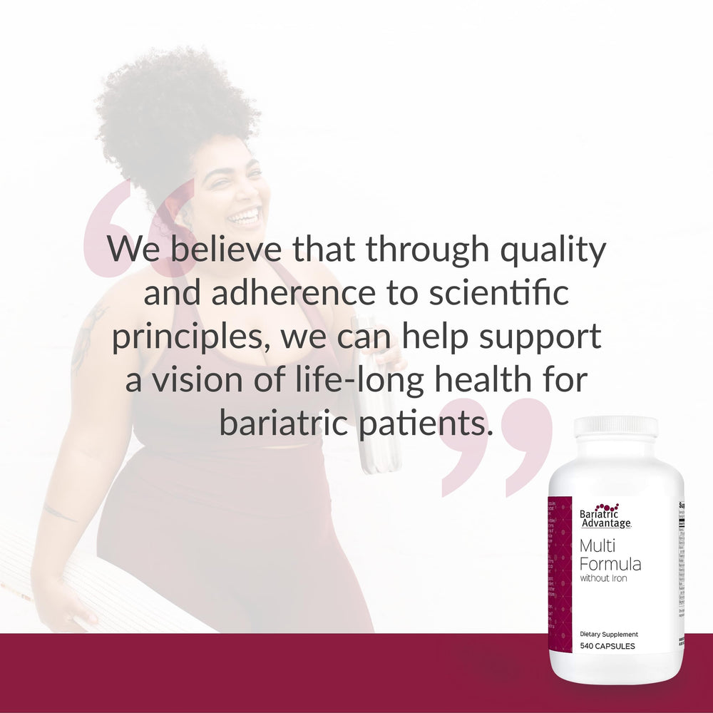 Daily use of Bariatric Advantage multivitamin supports calcium and vitamin D3 for bone health.