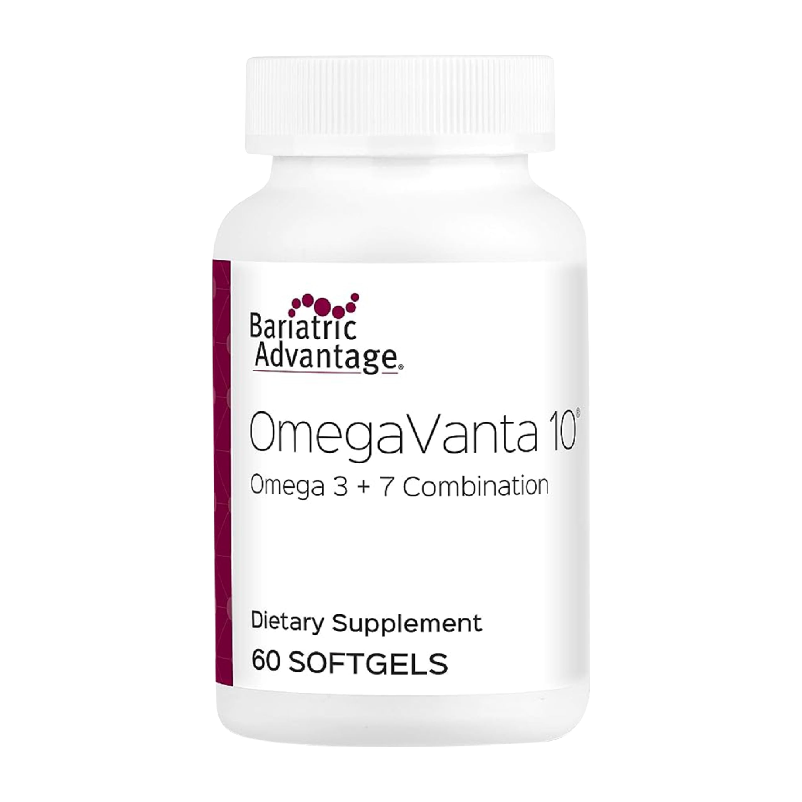 Bariatric Advantage OmegaVanta 10 lemon softgels bottle front supports post-bariatric recovery