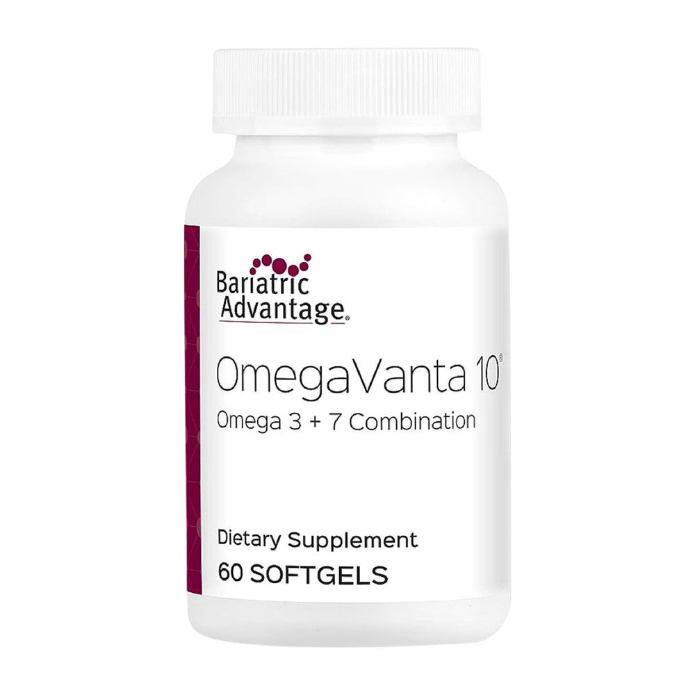 Bariatric Advantage OmegaVanta 10 lemon softgels bottle front supports post-bariatric recovery
