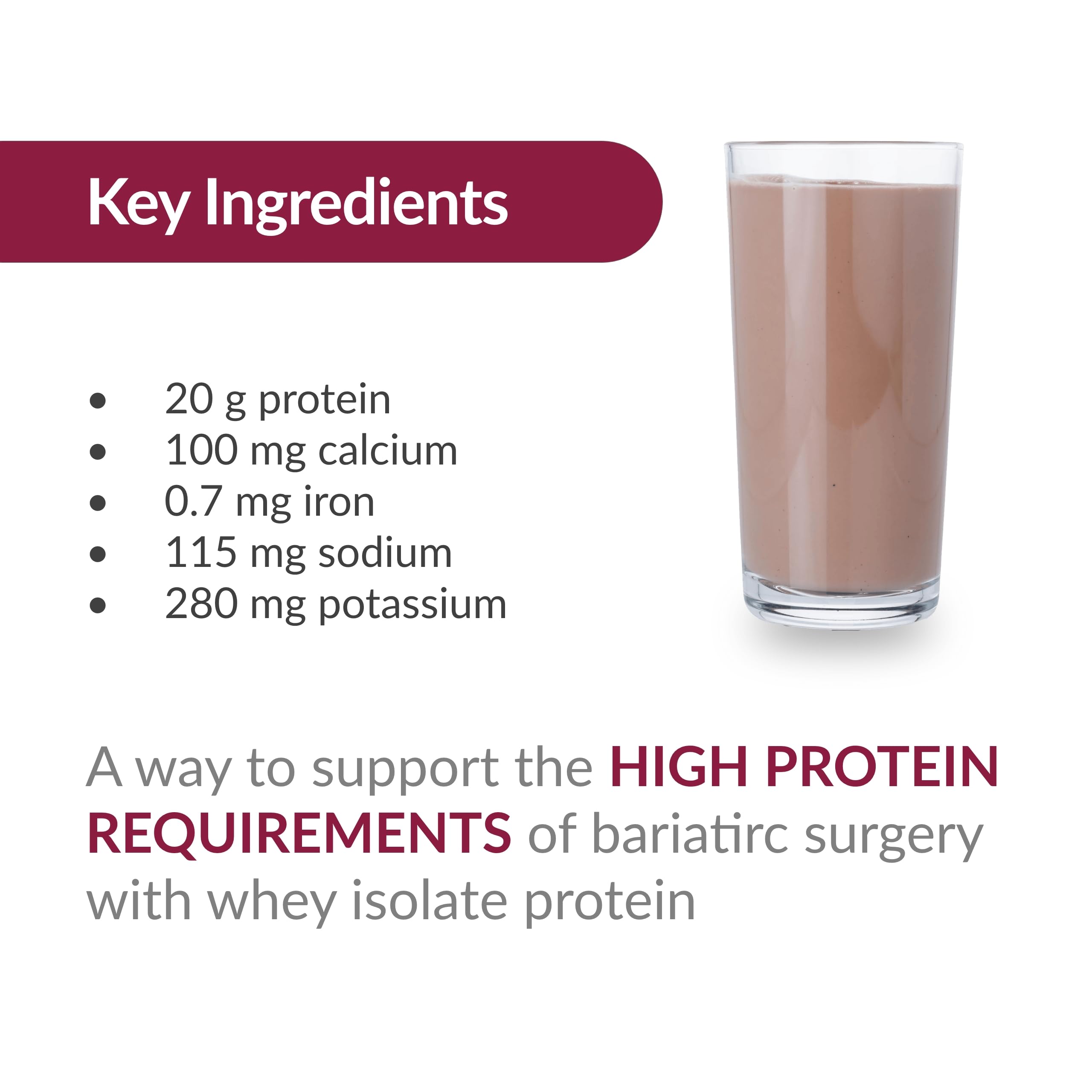 Bariatric Advantage nutrition label for quick reference