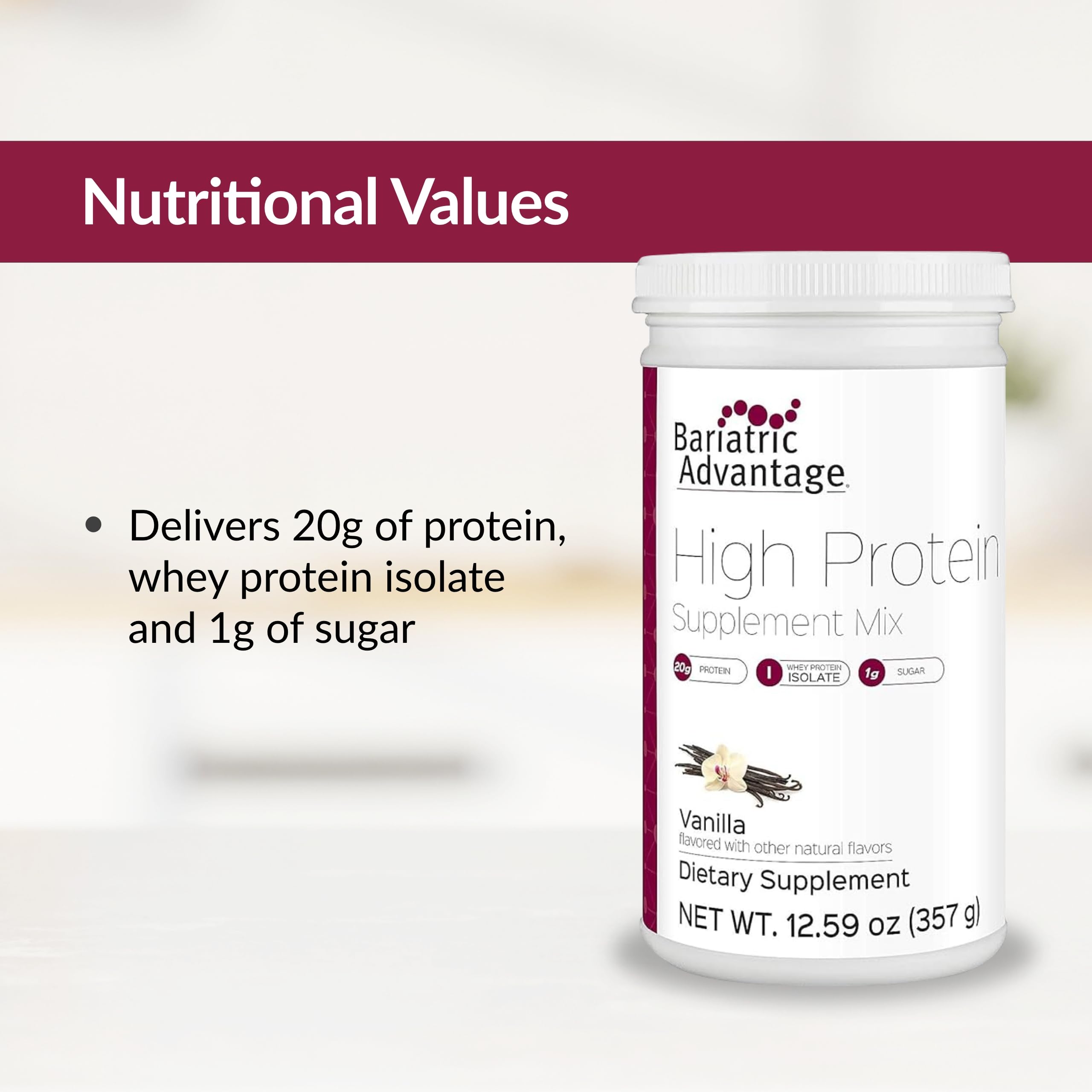 Bariatric Advantage shaker with vanilla protein for on-the-go mixing