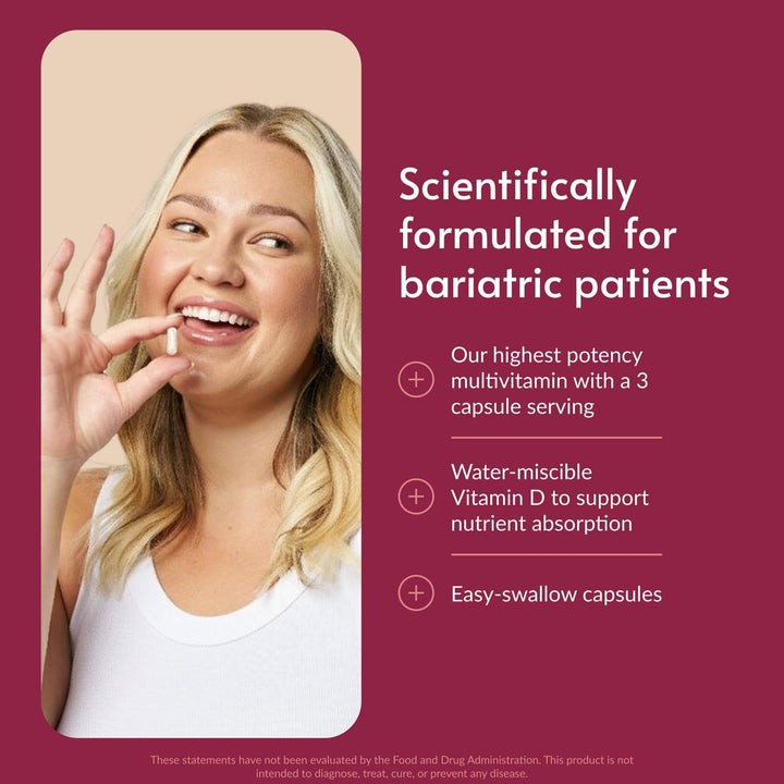 Bariatric Advantage Ultra Multi with Iron ingredients label showing key nutrients