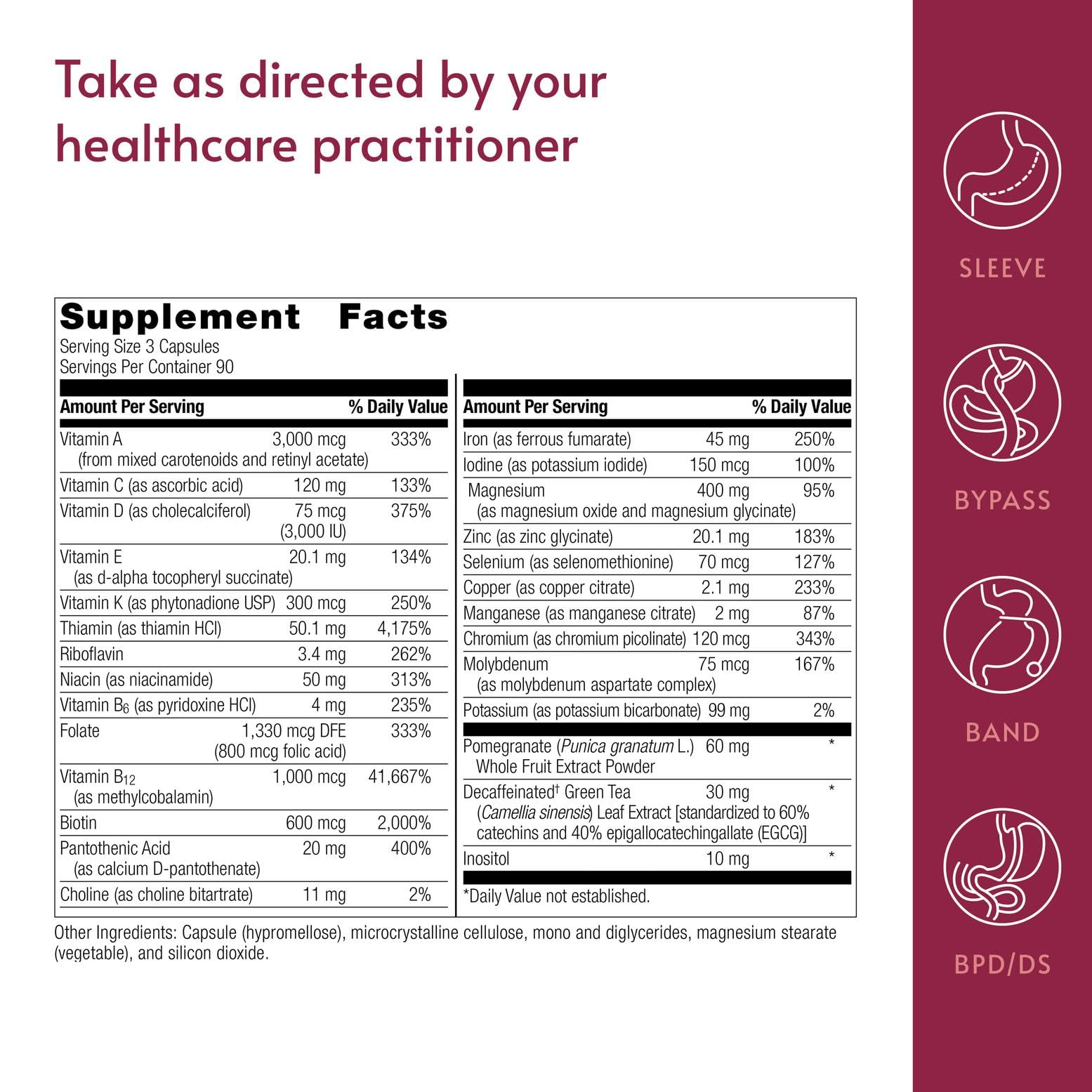 Bariatric Advantage Ultra Multi with Iron capsules being poured into a glass