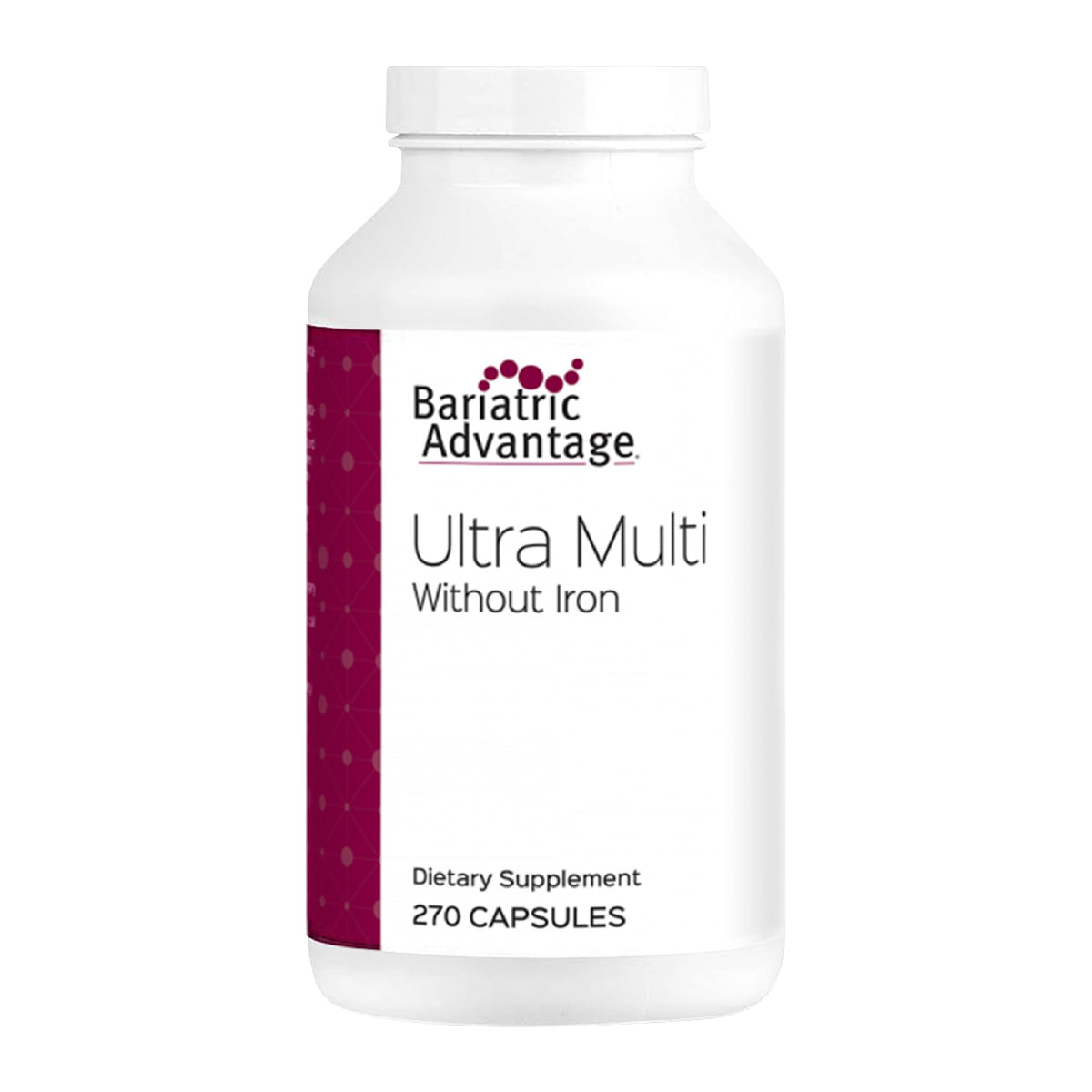 Bariatric Advantage Ultra Multi Without Iron bottle for easy daily nutrient support after bariatric surgery