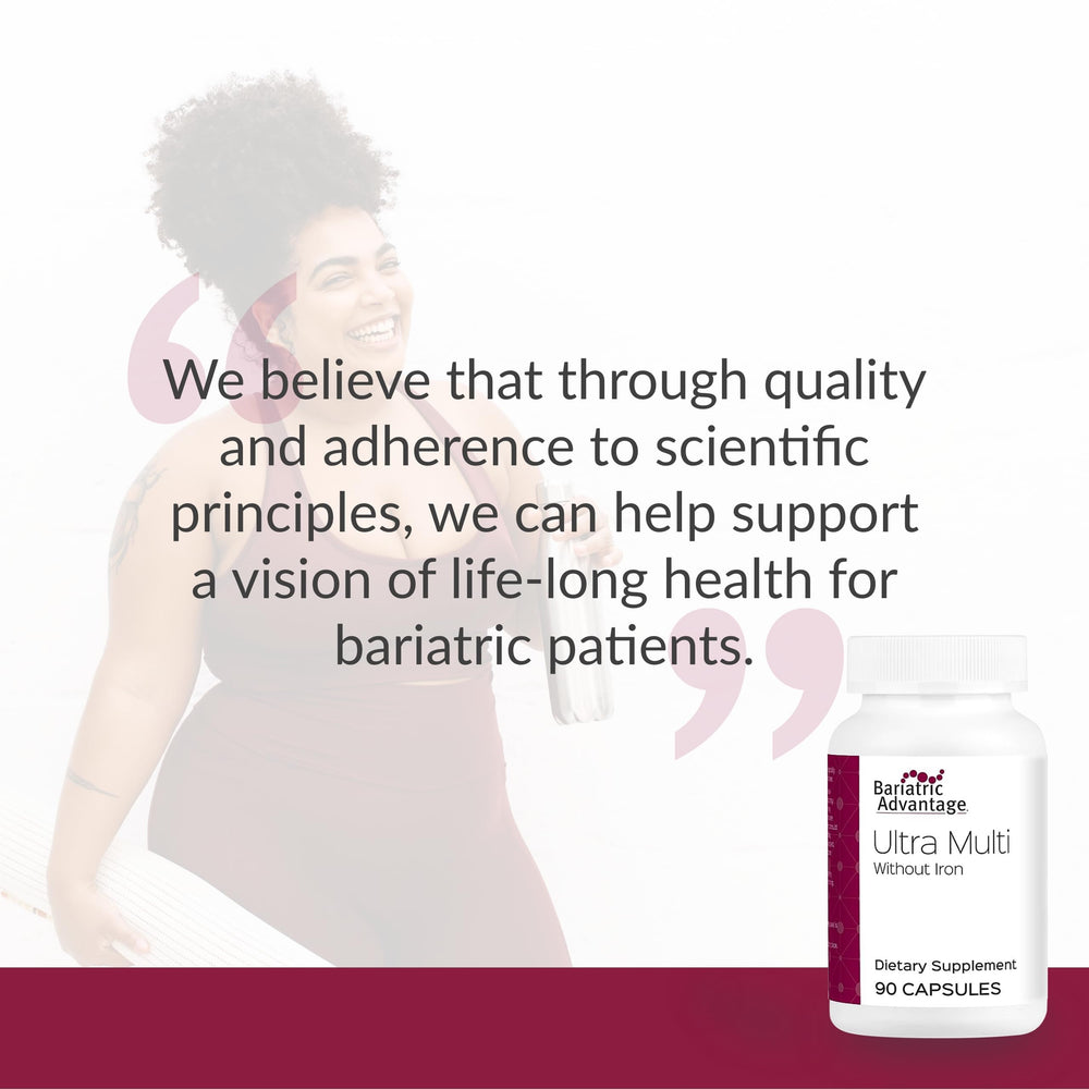 Boxed packaging communicates comprehensive nutrient coverage for bariatric patients