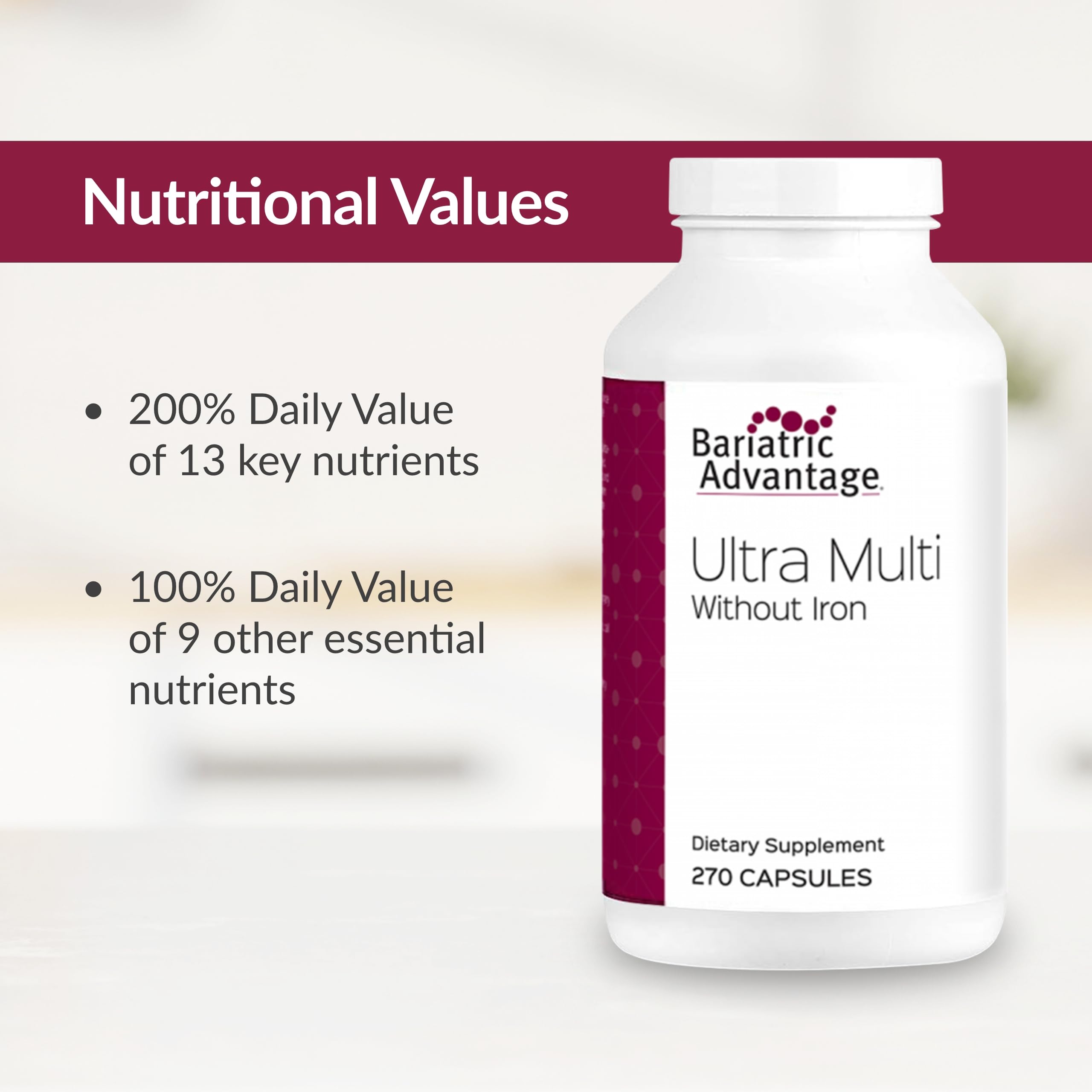 Vitamin D3 water-miscible detail in Bariatric Advantage Ultra Multi Without Iron