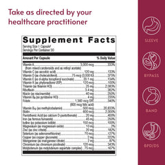 Bariatric Advantage Ultra Solo-iron label detail underscores vitamins A and thiamin.