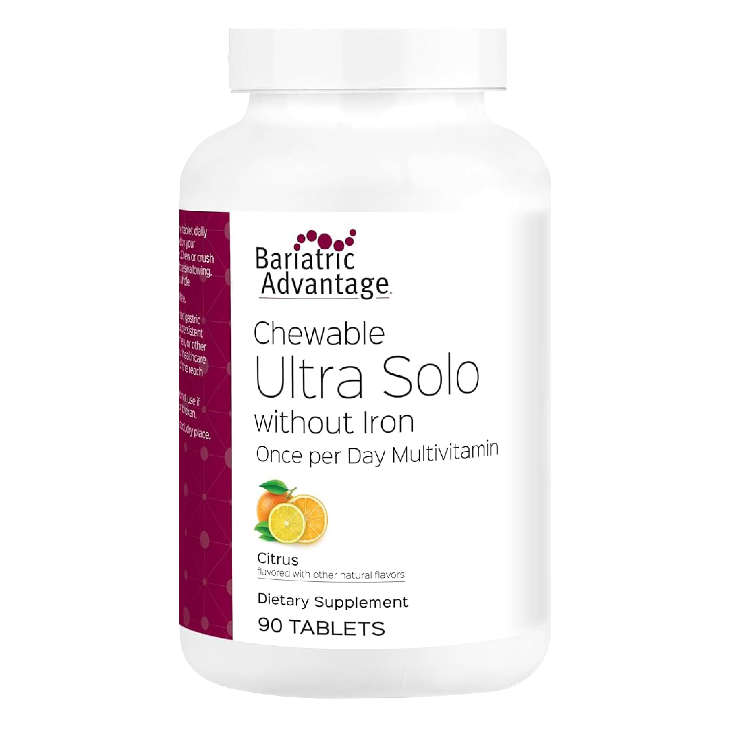 Bariatric Advantage Ultra Solo without Iron bottle for easy daily nutritional support.