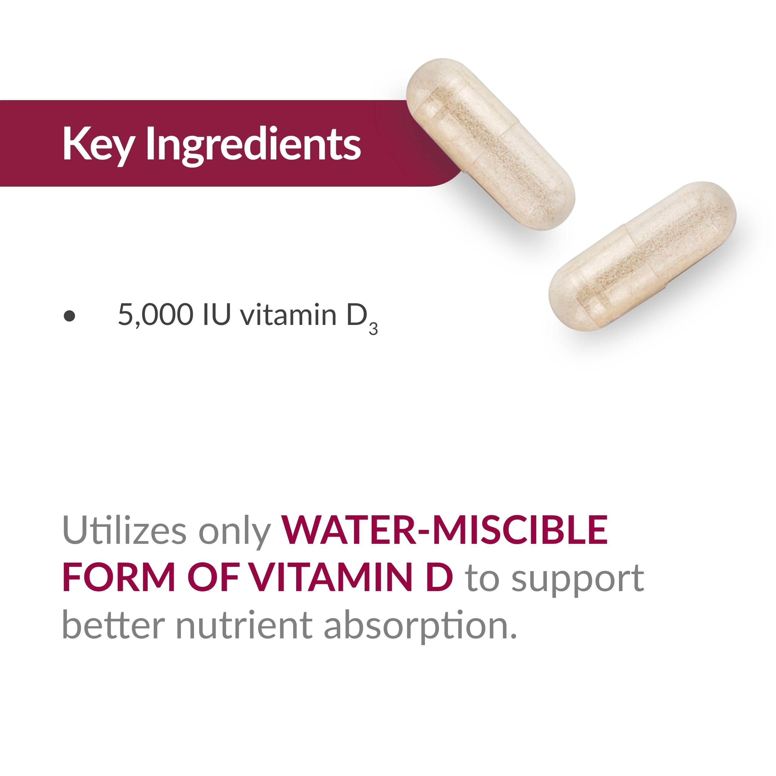 Bariatric Advantage Vitamin D3 5,000 IU bottle with patient-friendly packaging for long-term care
