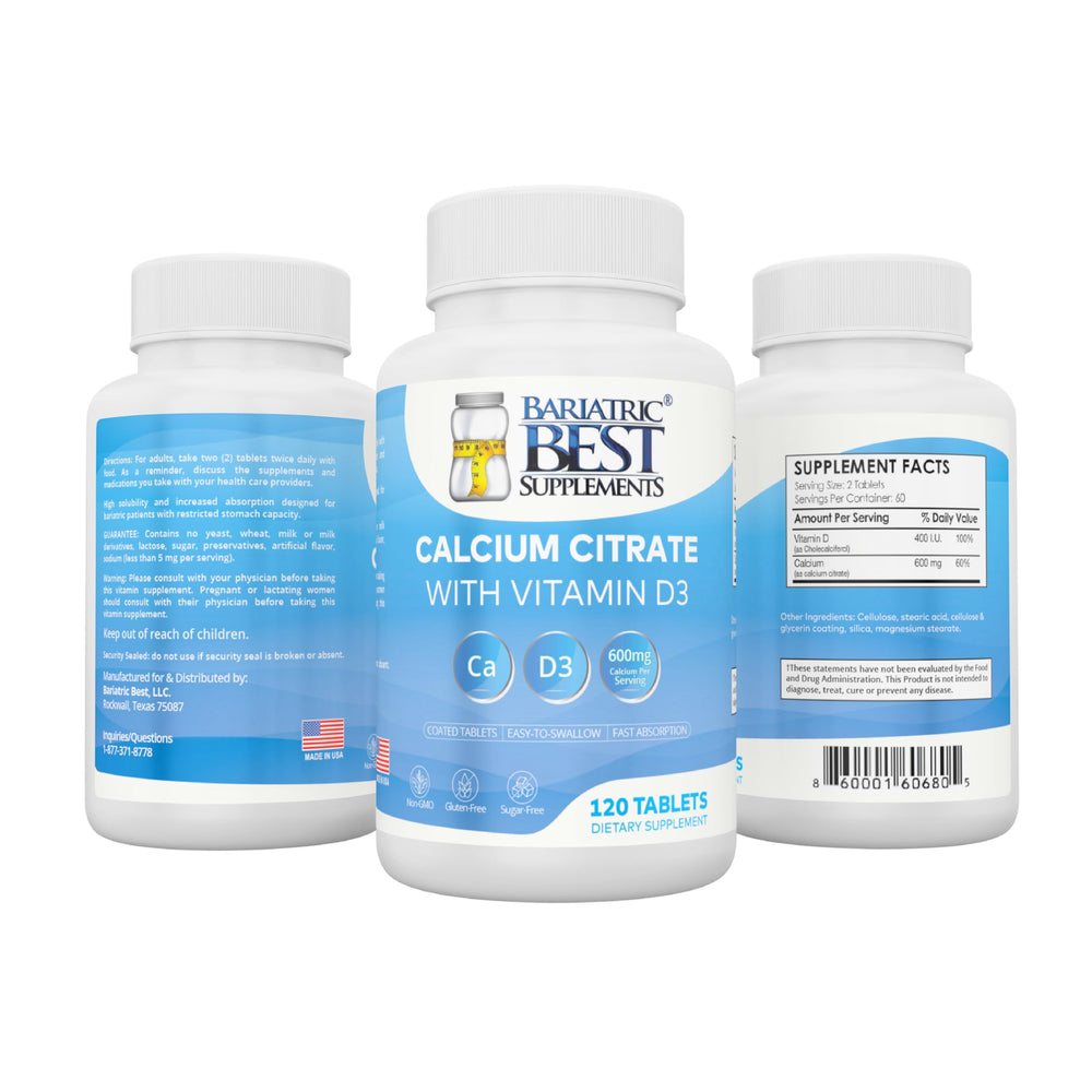 ASMBS guideline badge visible on Bariatric Best Supplements box