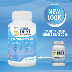 Bariatric Best Supplements tablets show a two-tablet serving for daily calcium