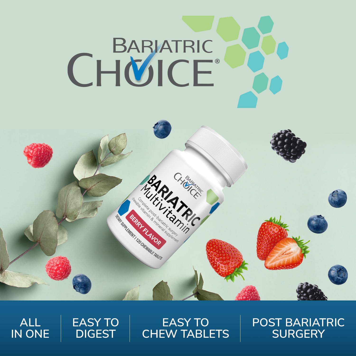 Bariatric Choice fast-dissolve chewables illustrate convenient daily use.