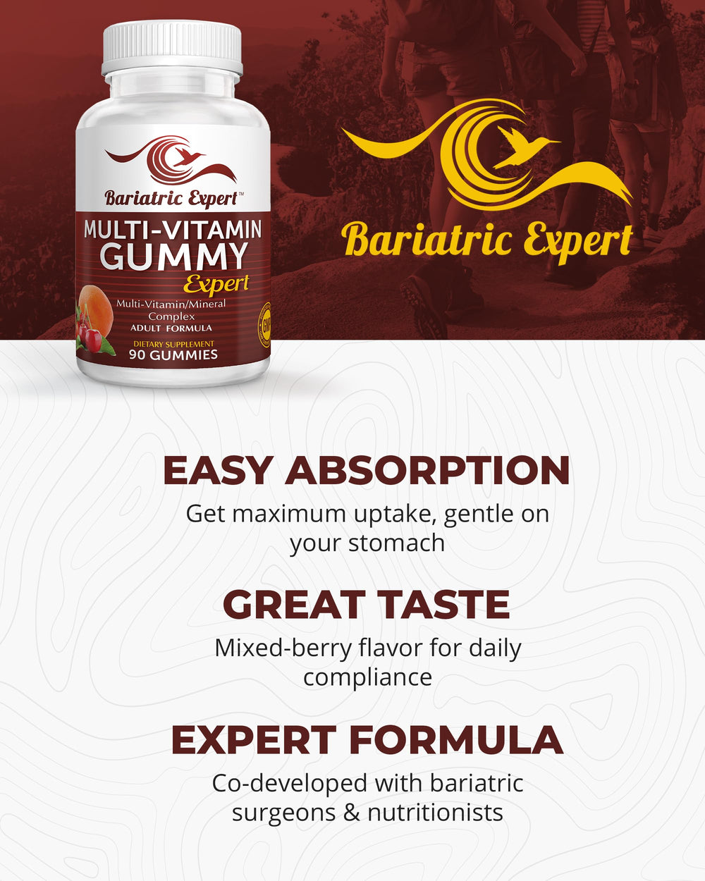 Bariatric Food Expert gummies suggest energy and vitality benefits in daily life.