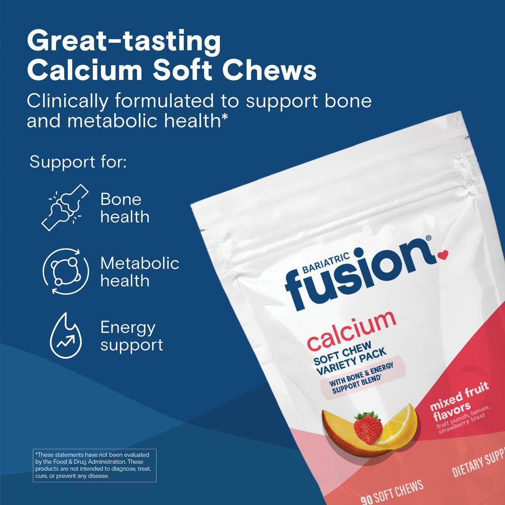 Close-up of Bariatric Fusion calcium chew texture for digestion support