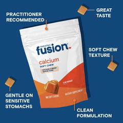 Bariatric Fusion container with 60-count calcium chews and vitamin D3 badge