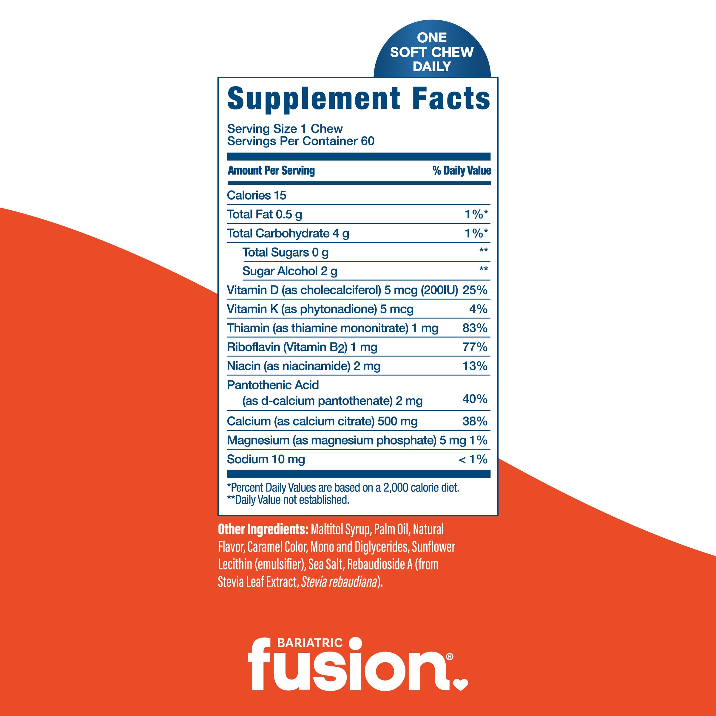Bariatric Fusion chew on hand showing convenient chewable format