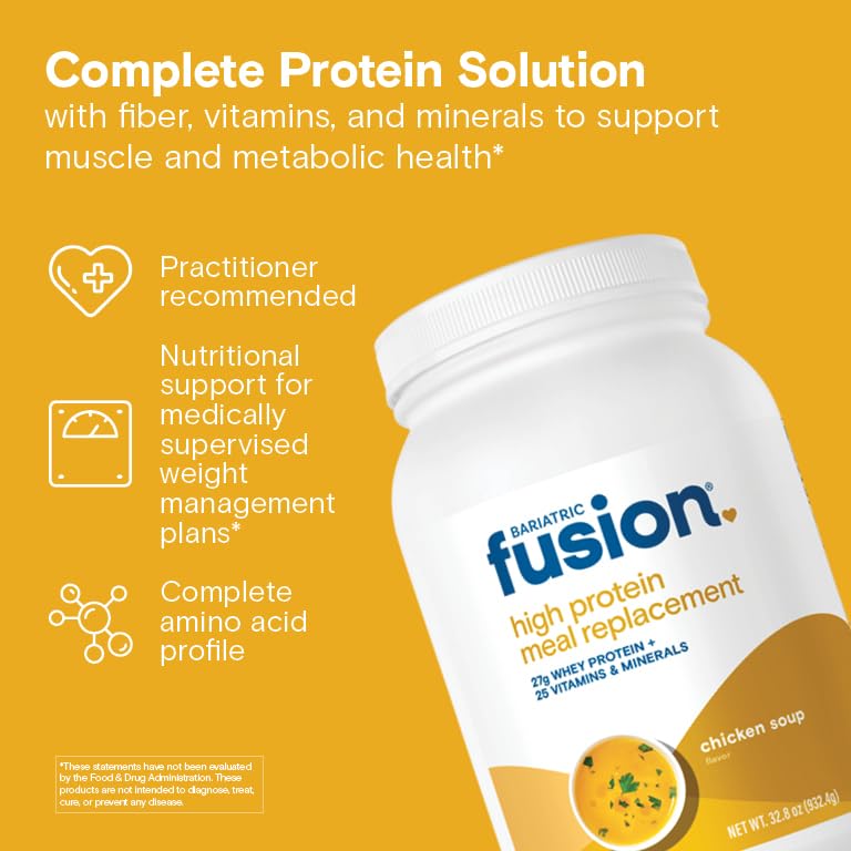 Bariatric Fusion lid close-up showing smooth powder texture ideal for quick meals.