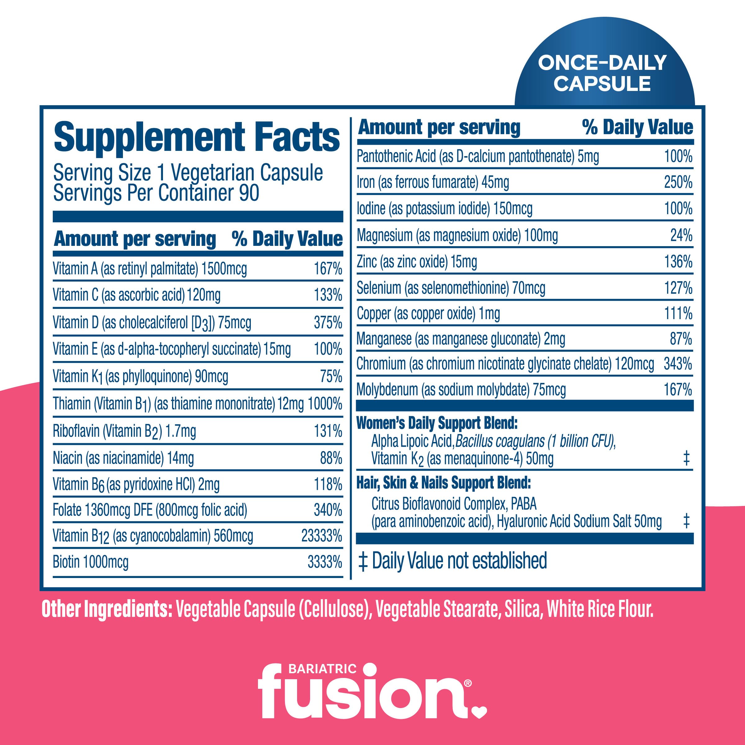 Hair, skin, nails blend visual from Bariatric Fusion supports healthy appearance