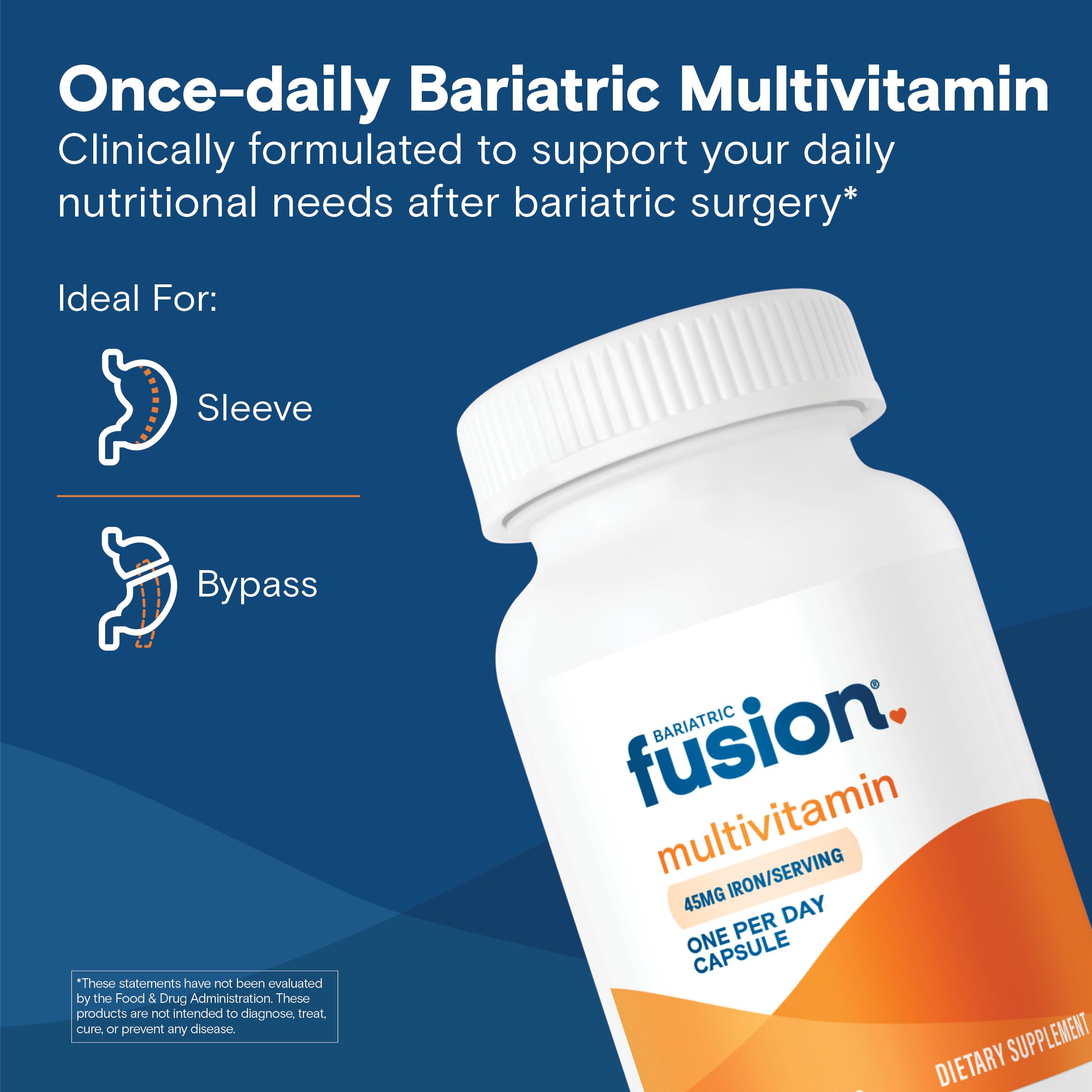 Bariatric Fusion One Per Day capsule close-up showing easy-to-swallow design