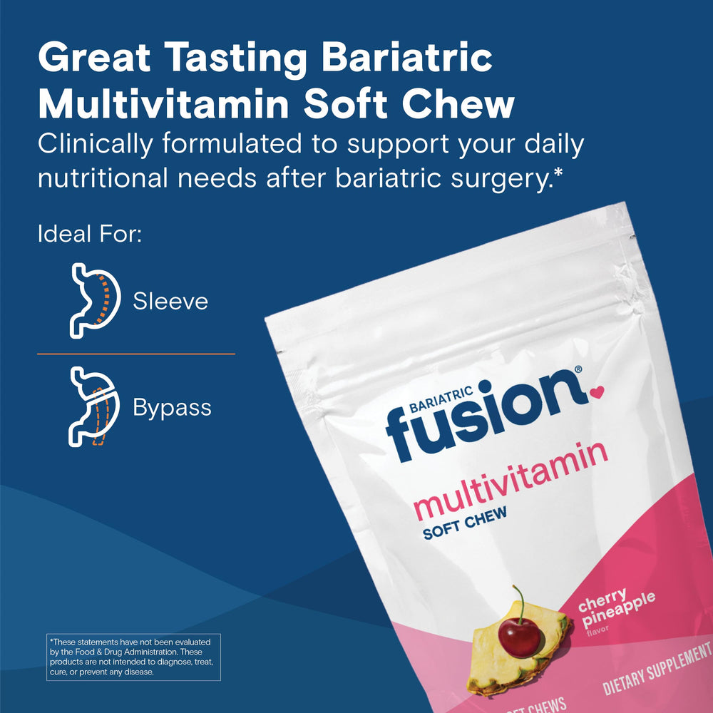 Bariatric Fusion soft chews cherry pineapple closeup highlighting smooth texture and appealing flavor