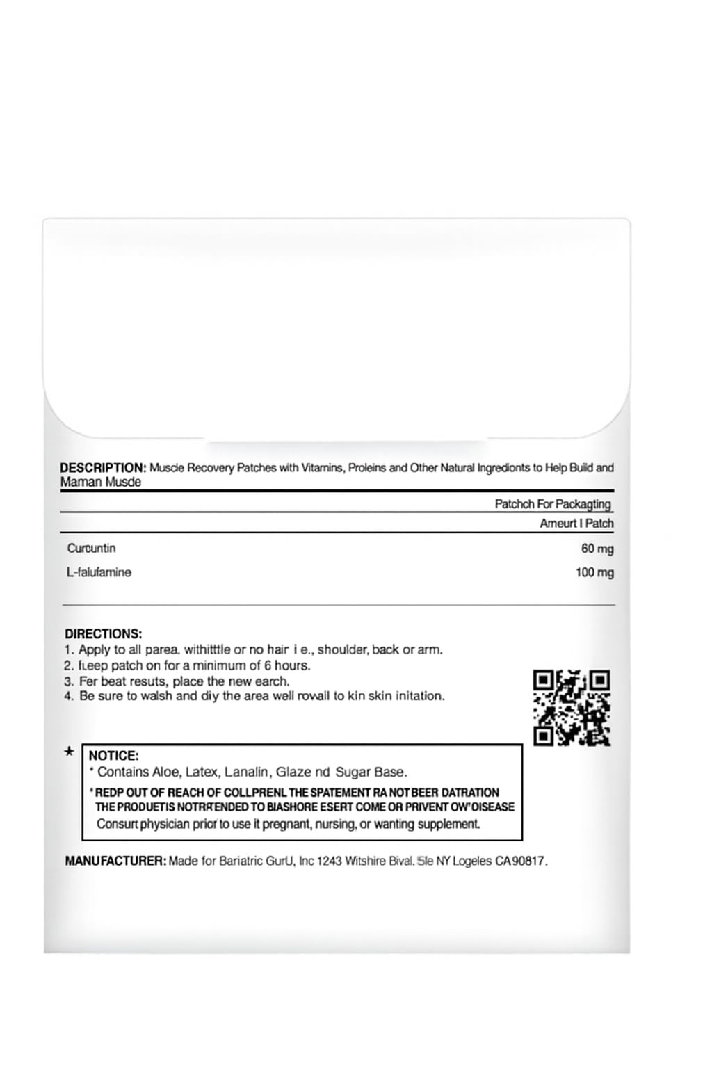Bariatric Guru MuscleGuard patch pack shot, showing 30-day supply for workout recovery.