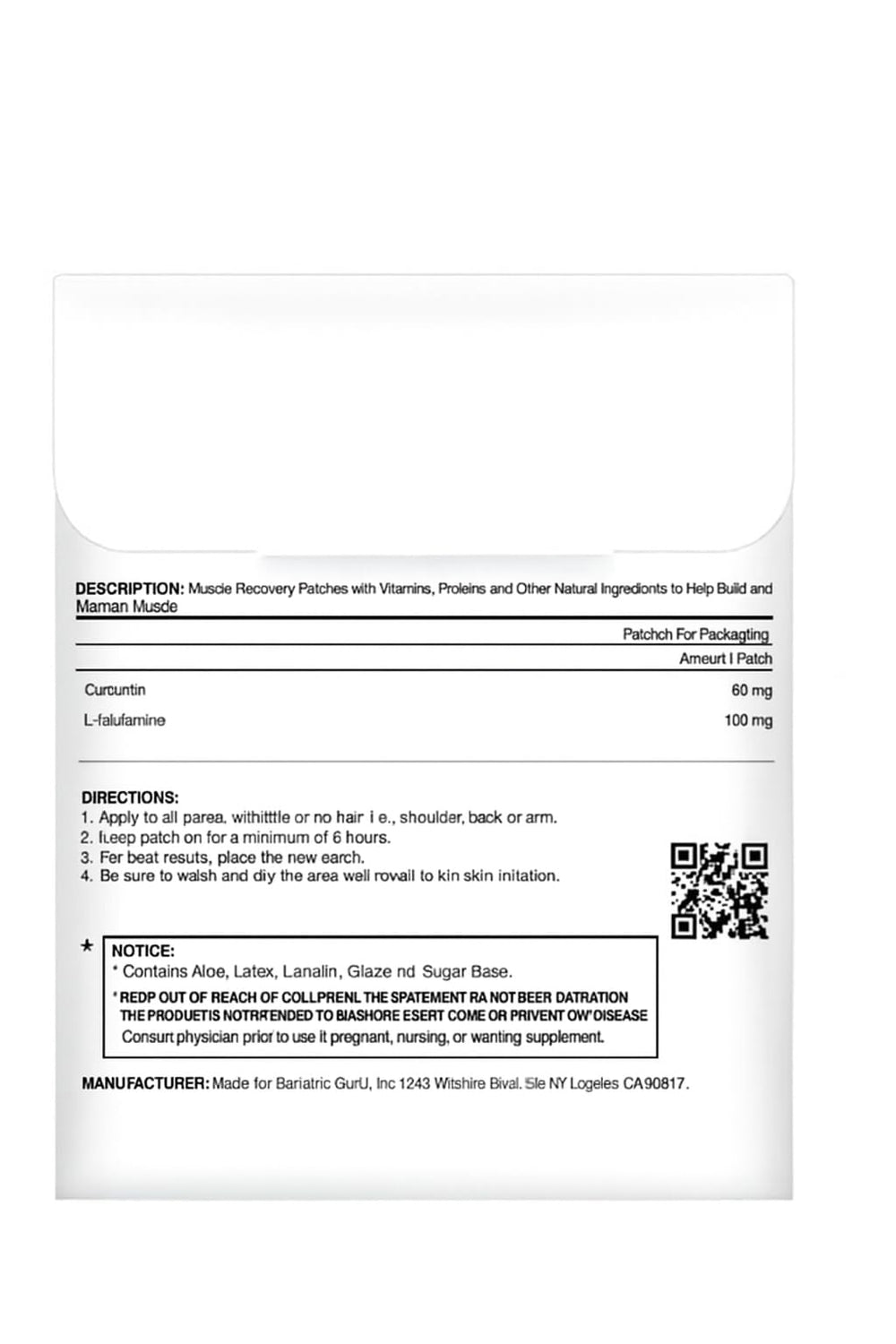 Bariatric Guru MuscleGuard patch pack shot, showing 30-day supply for workout recovery.
