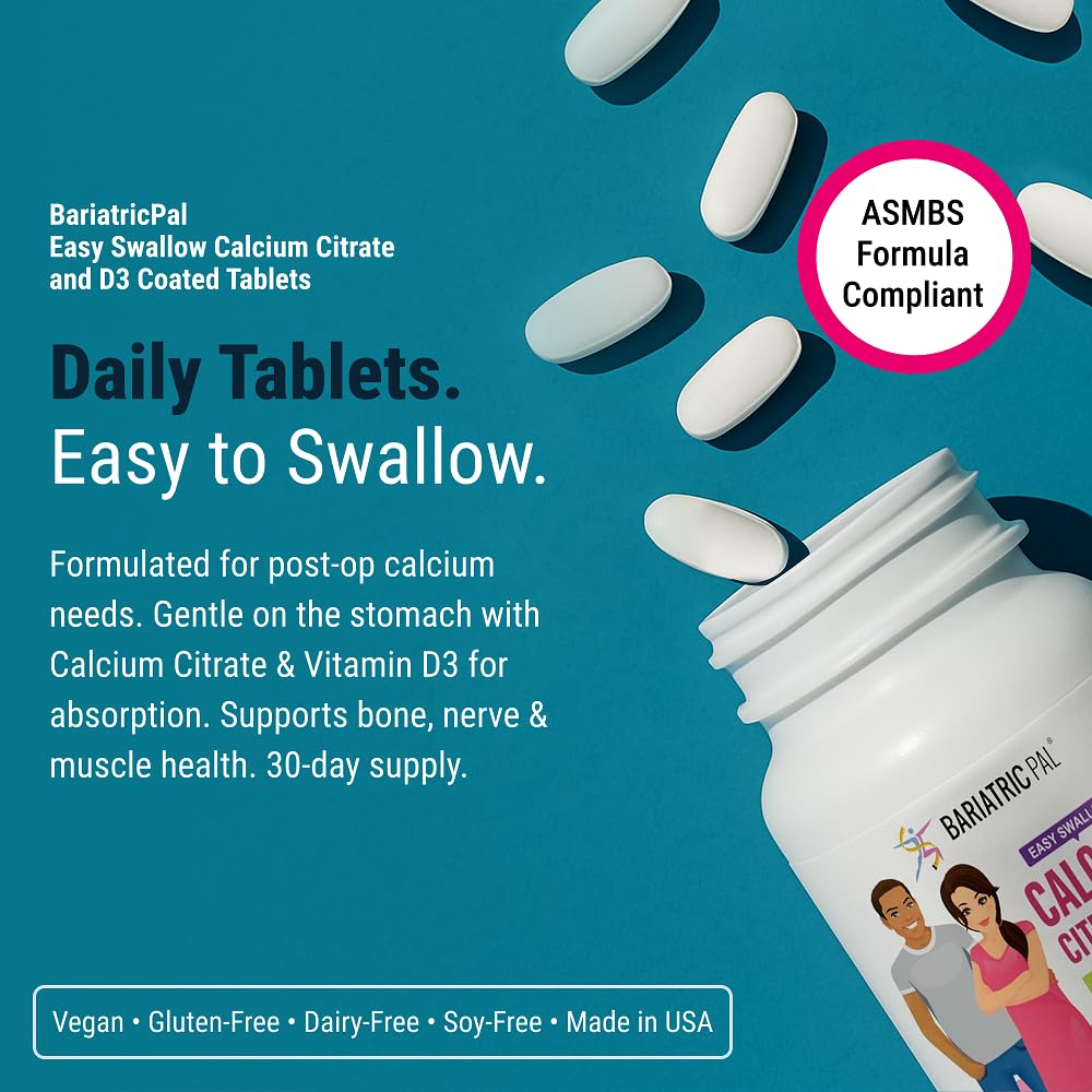 BariatricPal 600mg calcium citrate serving close-up highlighting absorption support.